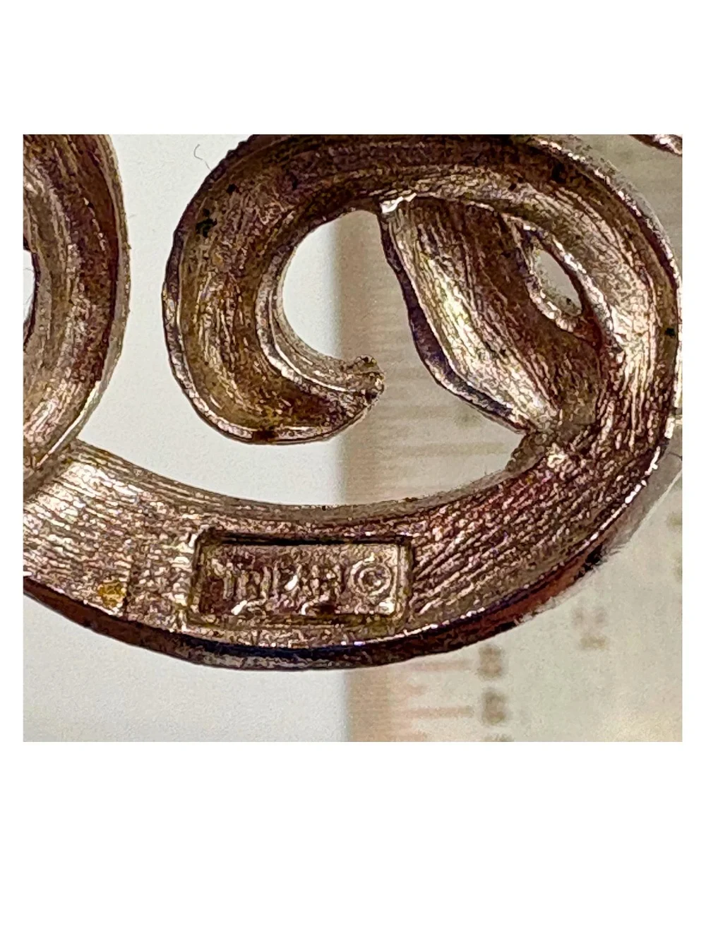 Trifari Gold-Tone Openwork Swirl Round Brooch
